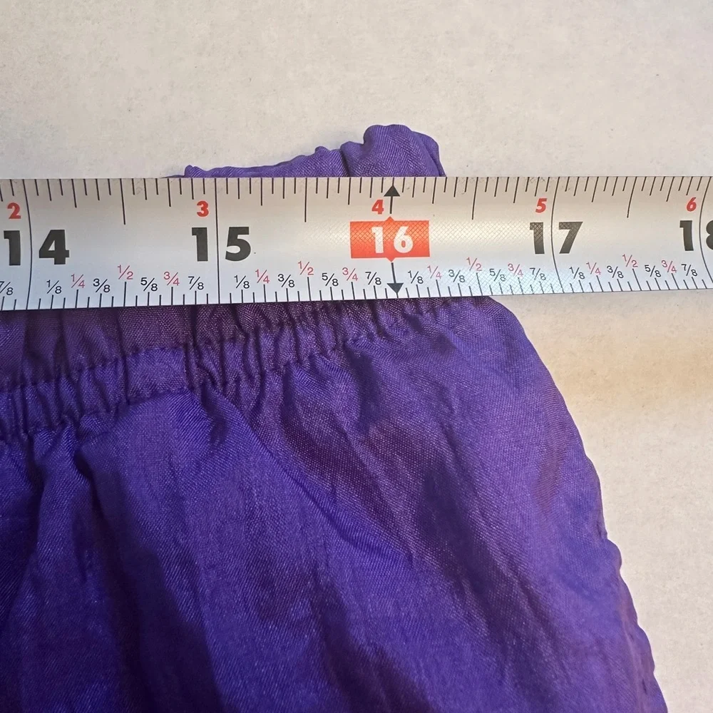 Vintage SERGIO TACCHINI Size 34 Nylon‎ Track Pant Joggers Purple Lined Zip Ankle